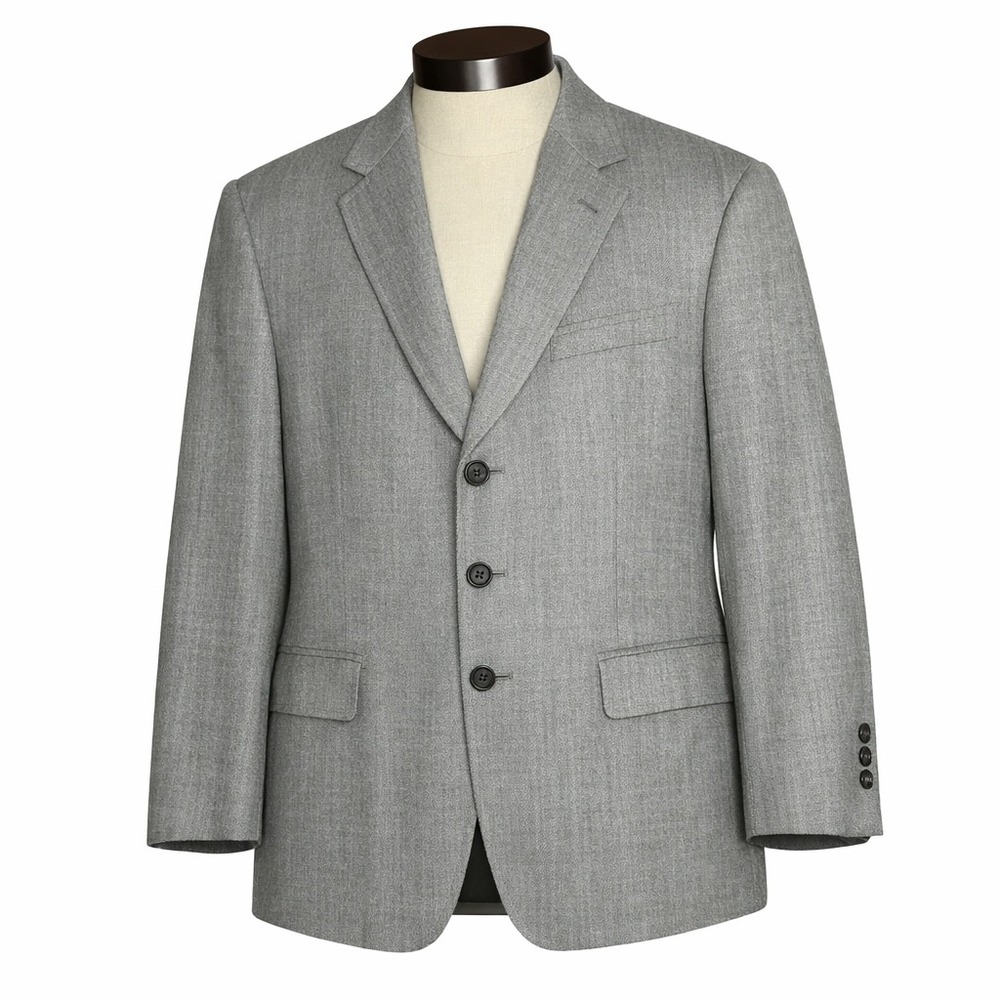 Brooks Brothers Sport Coat Mens 43R Grey Silk Linen 3-Button Blazer Italy Preppy